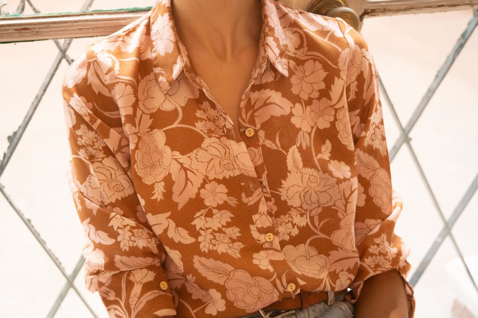 CAMISA CAMILLE CAMEL Y ROSA camel 2